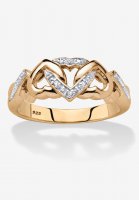 Gold & Silver Promise Ring with Diamond Accent - PalmBeach Jewelry