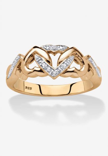 Gold & Silver Promise Ring with Diamond Accent - PalmBeach Jewelry