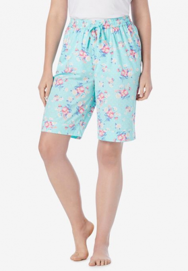 Cotton Poplin Pajama Shorts - Dreams & Co. - Click Image to Close