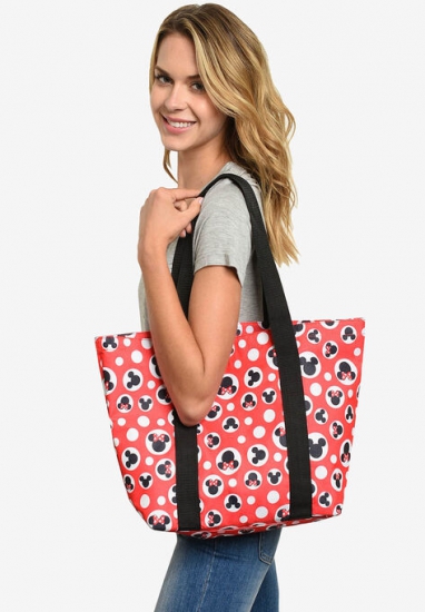 Disney Mickey & Minnie Mouse Women's Zip Tote Bag - Disney - Click Image to Close