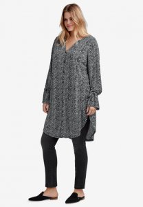 Tie-Sleeve Button-Front Tunic - ellos