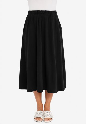 Soft Ease Midi Skirt - Jessica London