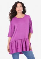 Tiered-Peplum Ultra Femme Tee - Roaman's