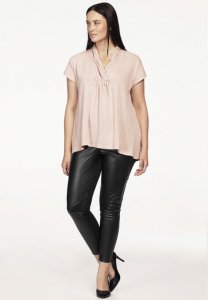 Faux Leather Front Ponte Leggings - ellos