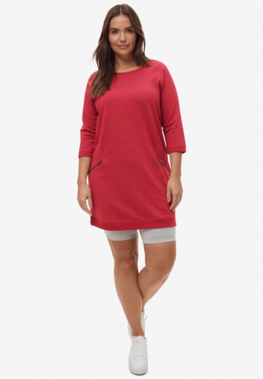 French Terry Zip Pocket Tunic - ellos - Click Image to Close