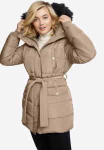 Belted Puffer Coat - ellos