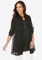 Georgette Button Front Tunic - Jessica London