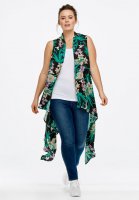 Printed Open Front Duster Vest - ellos