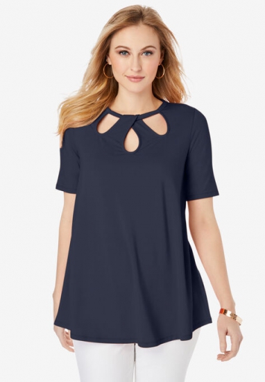 Cutout Swing Tunic - Jessica London - Click Image to Close