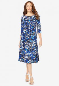 Ultrasmooth Boatneck Swing Dress - Roaman's