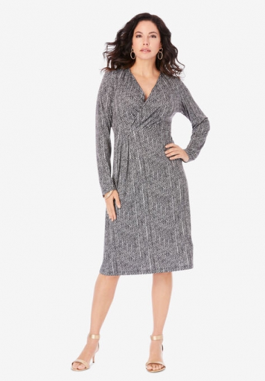 Ultrasmooth Wrap Dress - Roaman's - Click Image to Close