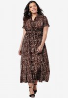 Wrap Maxi Dress in Crinkle - Roaman's