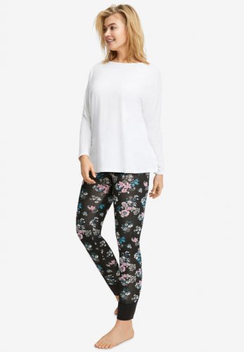 Rib Trim Sleep Leggings - ellos