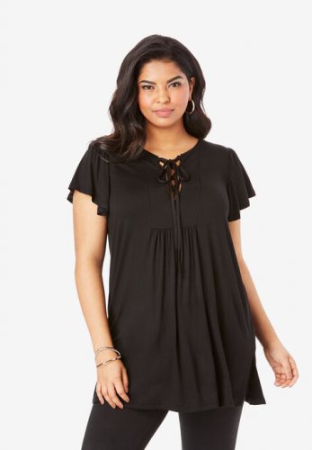 Lace-Up Ultra Femme Tunic - Roaman's