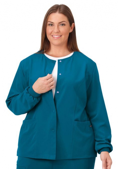 Jockey Scrubs Women's Snap to it Warm-Up Jacket - Jockey Encompass Scrubs - Click Image to Close