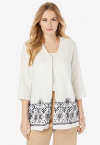 Open-Front Linen Topper - Jessica London