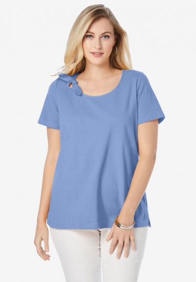 Tie Detail Tee - Jessica London - Click Image to Close