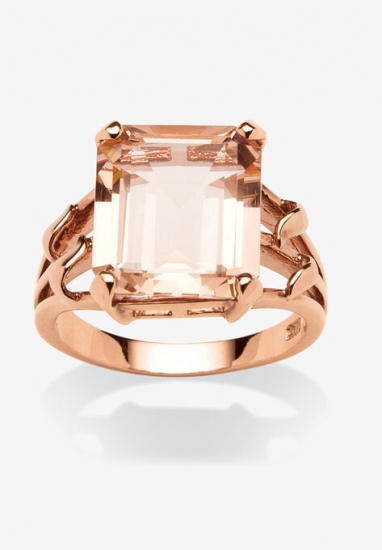 Rose Gold-Plated & Sterling Silver Cocktail Ring - PalmBeach Jewelry - Click Image to Close
