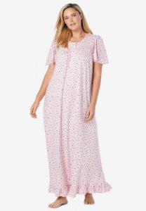 Long Floral Print Cotton Gown - Dreams & Co.