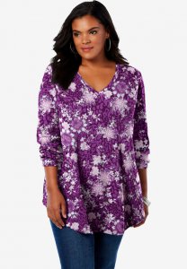 V-Neck Thermal Maxi Tunic - Roaman's