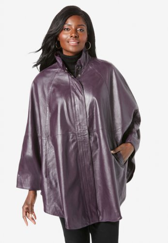 Leather Poncho - Jessica London