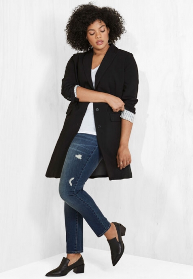 Long Boyfriend Blazer - ellos - Click Image to Close