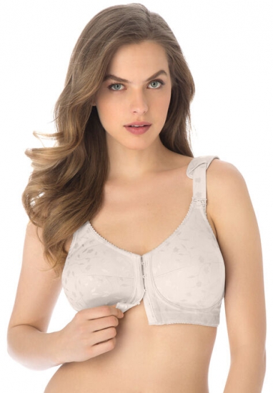 Jacquard Front-Close Wireless Bra - Elila - Click Image to Close