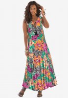 Crinkle A-Line Maxi Dress - Roaman's