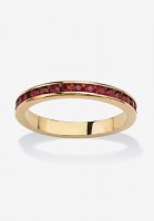 Yellow Gold Plated Simulated Birthstone Eternity Ring - PalmBeach Jewelry