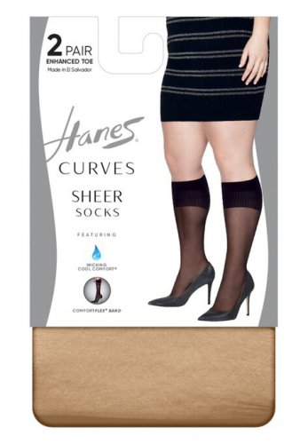 Curves Sheer Socks 2-Pack - Hanes