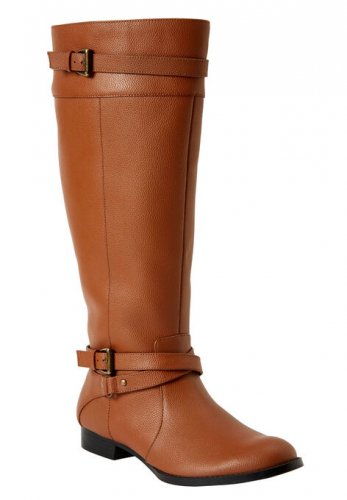 The Janis Wide Calf Leather Boot - Comfortview