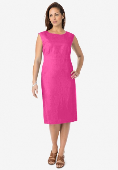 Linen Sheath Dress - Jessica London - Click Image to Close