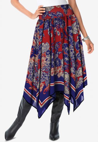 Handkerchief Hem Skirt - Roaman's