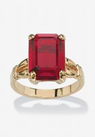 Yellow Gold Plated Simulated Birthstone Ring - PalmBeach Jewelry