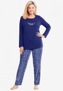 Long Sleeve Knit PJ Set - Dreams & Co.