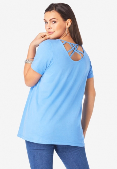 Strappy Back Ultimate Tee - Roaman's - Click Image to Close