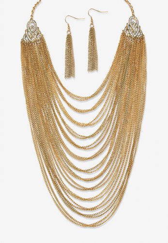 Gold Tone Waterfall 22\ - PalmBeach Jewelry