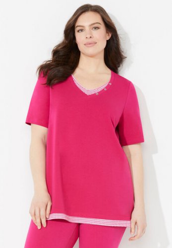 Suprema Gingham Duet Top - Catherines