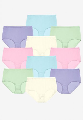 10-Pack Pure Cotton Full-Cut Brief - Comfort Choice