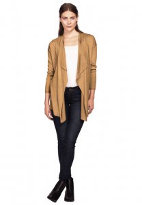 Draped Open Front Cardigan - ellos